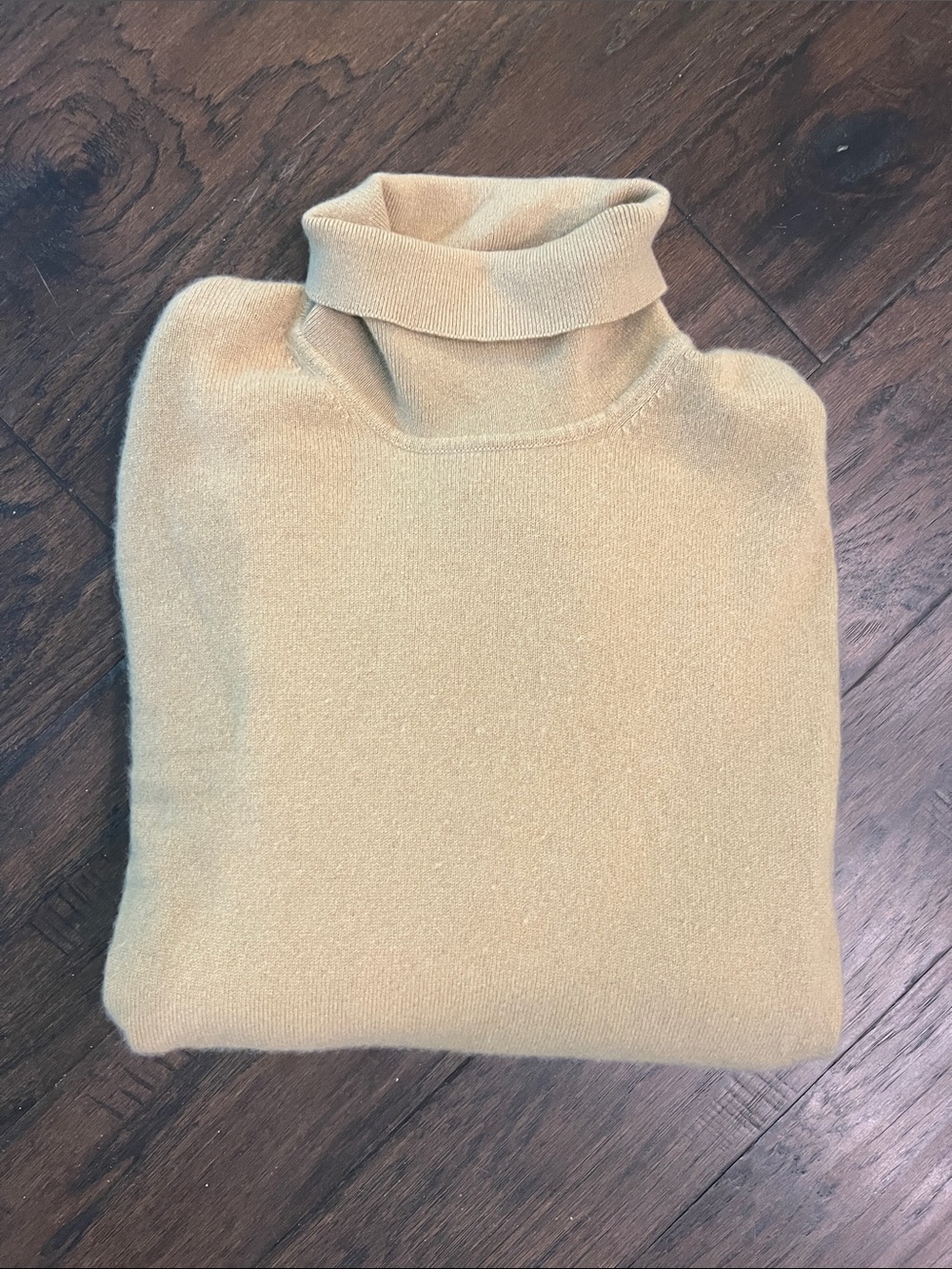 Lands' End Women's 100% Cashmere Camel Turtleneck Sweater